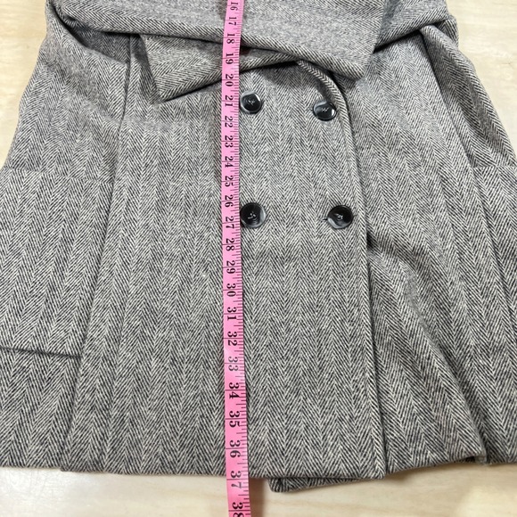 Hermon Kay Blazer Size 16 Herringbone Double Breasted Wool Blend Jacket - Picture 8 of 13